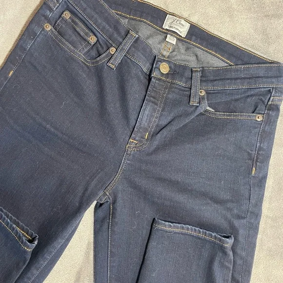 J. Crew Blue Slim Jeans with Tapered Legs and Contrast Stitching - Picture 4 of 6